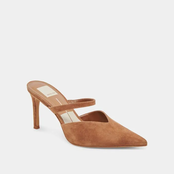 Mules and Clogs Shop Dolce Vita Kanika Heels Pecan Suede Pecan Suede