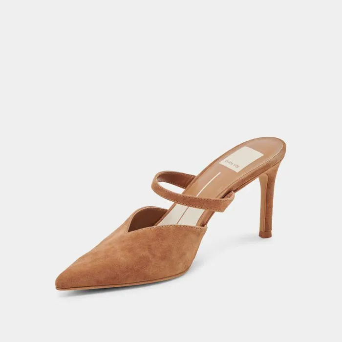Mules and Clogs Shop Dolce Vita Kanika Heels Pecan Suede Pecan Suede
