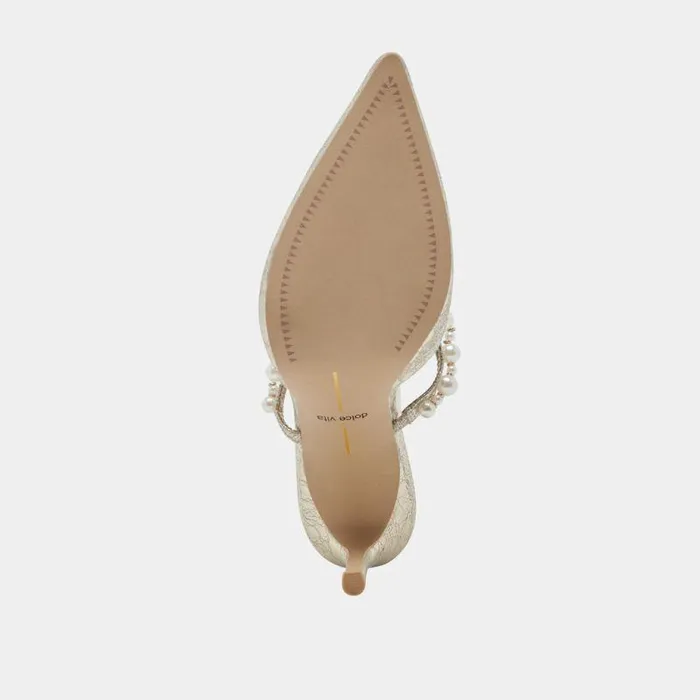 Mules and Clogs Shop Dolce Vita Kanika Heels Vintage Gold Pearls Vintage Gold Pearls