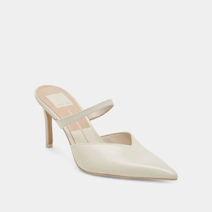 Mules and Clogs Shop Dolce Vita Kanika Heels White Crinkle Patent White Crinkle Patent