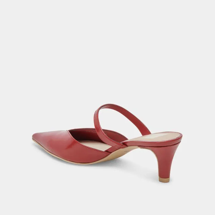 Mules and Clogs Shop Dolce Vita Kanika Mid Heels Red Crinkle Patent Red Crinkle Patent