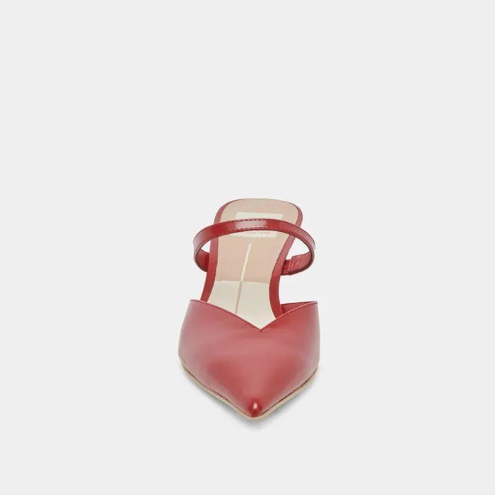 Mules and Clogs Shop Dolce Vita Kanika Mid Heels Red Crinkle Patent Red Crinkle Patent