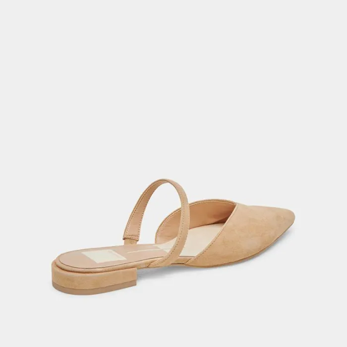 Mules and Clogs Shop Dolce Vita Kanika Wide Flats Tan Suede Tan Suede
