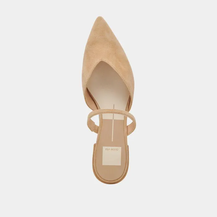 Mules and Clogs Shop Dolce Vita Kanika Wide Flats Tan Suede Tan Suede