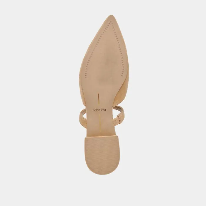Mules and Clogs Shop Dolce Vita Kanika Wide Flats Tan Suede Tan Suede