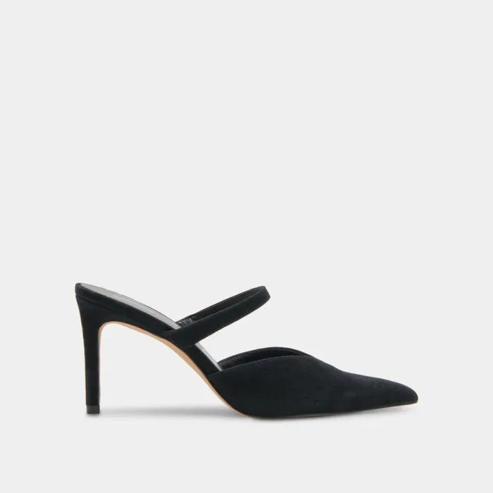 Mules and Clogs Shop Dolce Vita Kanika Wide Heels Onyx Suede Onyx Suede