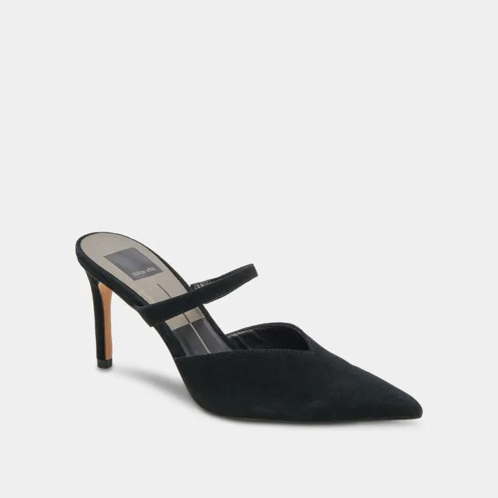 Mules and Clogs Shop Dolce Vita Kanika Wide Heels Onyx Suede Onyx Suede