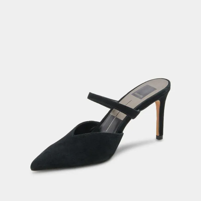 Mules and Clogs Shop Dolce Vita Kanika Wide Heels Onyx Suede Onyx Suede