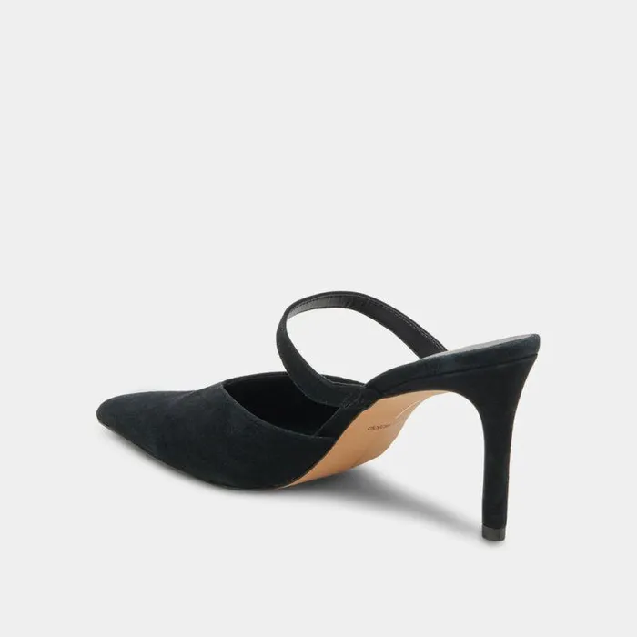 Mules and Clogs Shop Dolce Vita Kanika Wide Heels Onyx Suede Onyx Suede