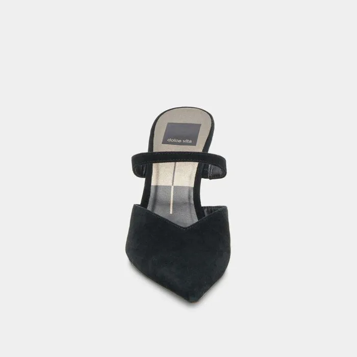 Mules and Clogs Shop Dolce Vita Kanika Wide Heels Onyx Suede Onyx Suede