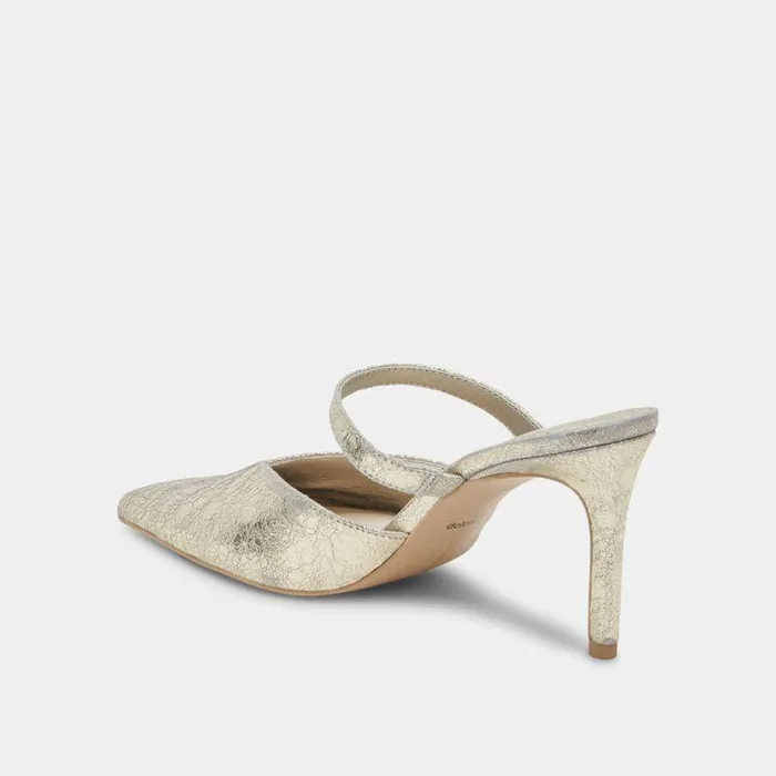 Mules and Clogs Shop Dolce Vita Kanika Wide Heels Platinum Distressed Leather Platinum Distressed Leather