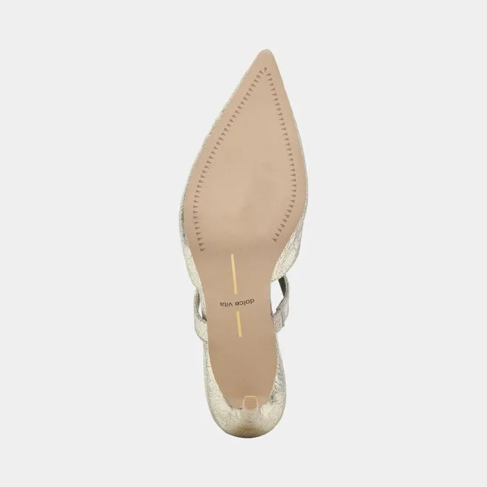 Mules and Clogs Shop Dolce Vita Kanika Wide Heels Platinum Distressed Leather Platinum Distressed Leather