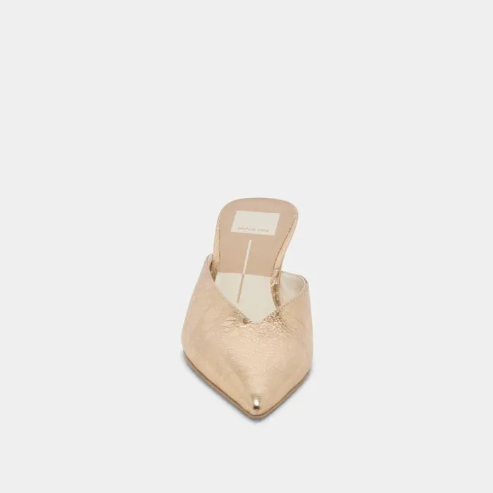 Mules and Clogs Shop Dolce Vita Sarina Heels Gold Distressed Leather Gold Distressed Leather
