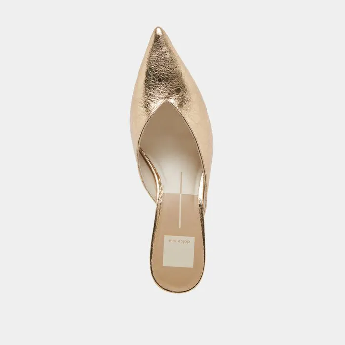 Mules and Clogs Shop Dolce Vita Sarina Heels Gold Distressed Leather Gold Distressed Leather