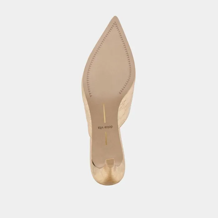 Mules and Clogs Shop Dolce Vita Sarina Heels Gold Distressed Leather Gold Distressed Leather