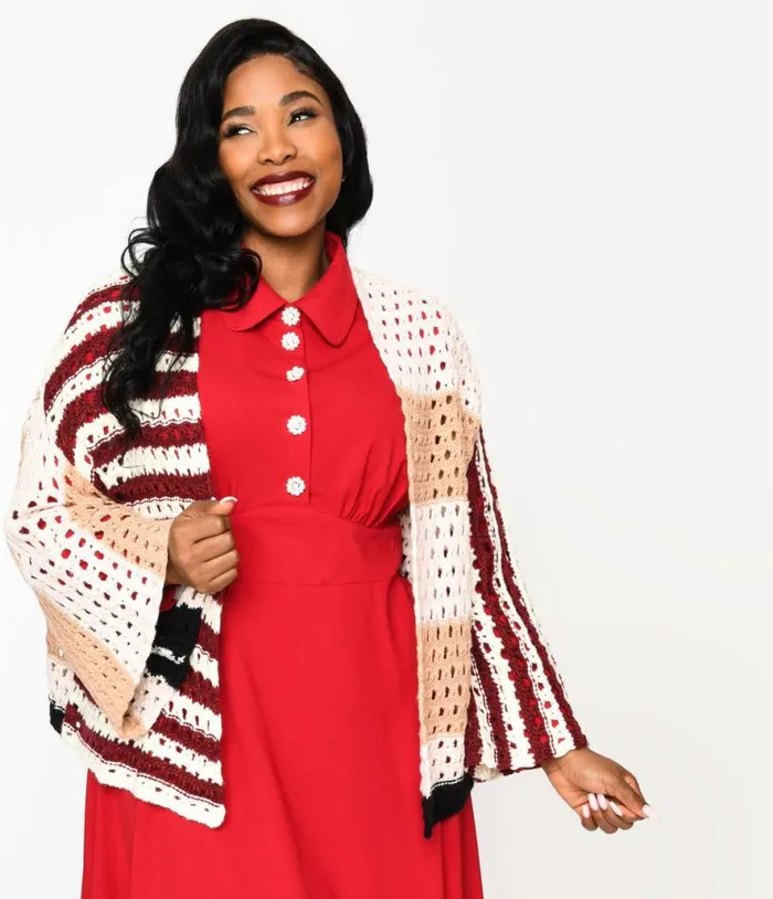 Multicolor Stripe Open Cardigan ClothingPlus Unique Vintage Sweaters and Cardigans Multicolor Stripe Open Cardigan ClothingPlus Unique Vintage Sweaters and Cardigans