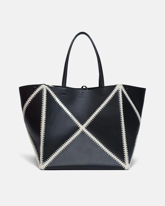 Nanushka Bags The Origami Tote Large Black Creme 8211 WomenMen