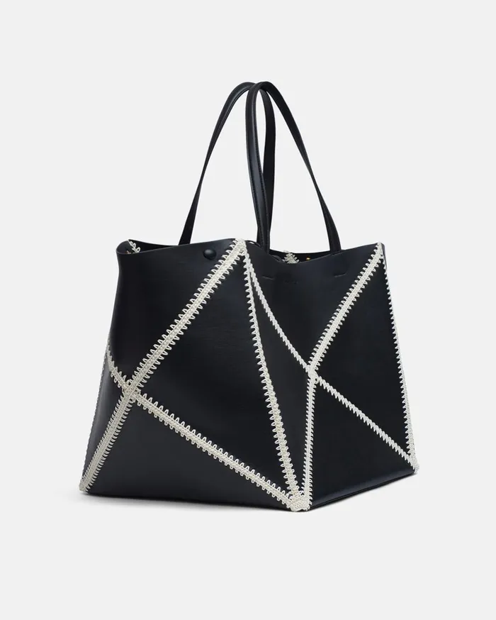 Nanushka Bags The Origami Tote Large Black Creme 8211 WomenMen