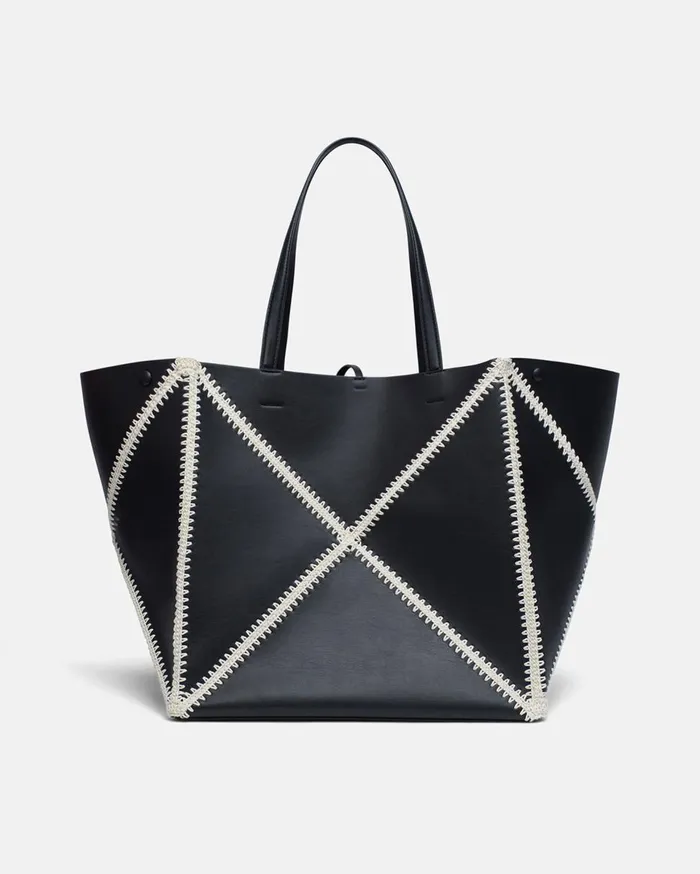 Nanushka Bags The Origami Tote Large Black Creme 8211 WomenMen