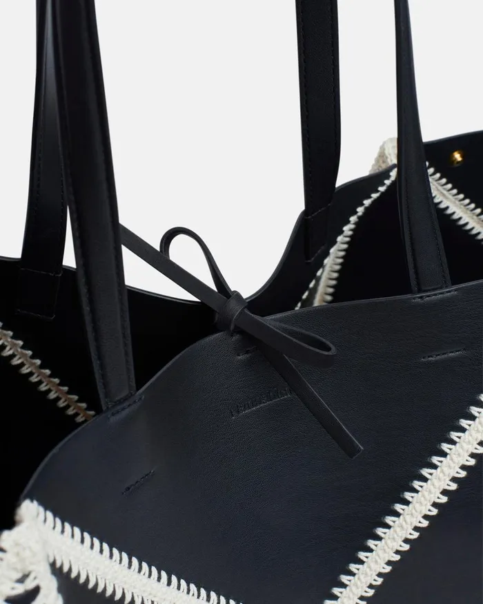 Nanushka Bags The Origami Tote Large Black Creme 8211 WomenMen