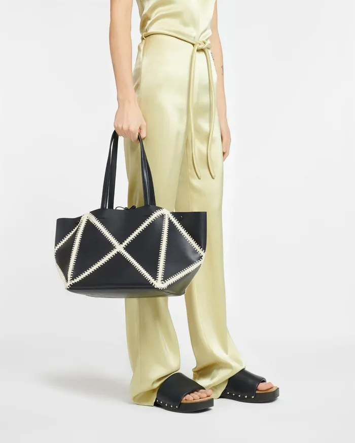 Nanushka Bags The Origami Tote Large Black Creme 8211 WomenMen