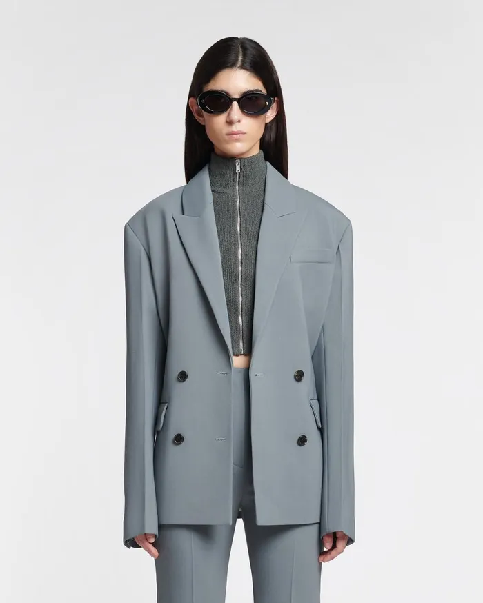Nanushka Outerwear Laane Steel Blue 8211 Women