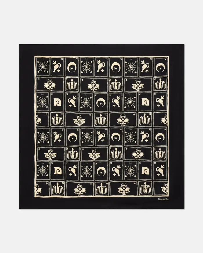 Nanushka Scarves Miani Folk Art Black 8211 WomenMen