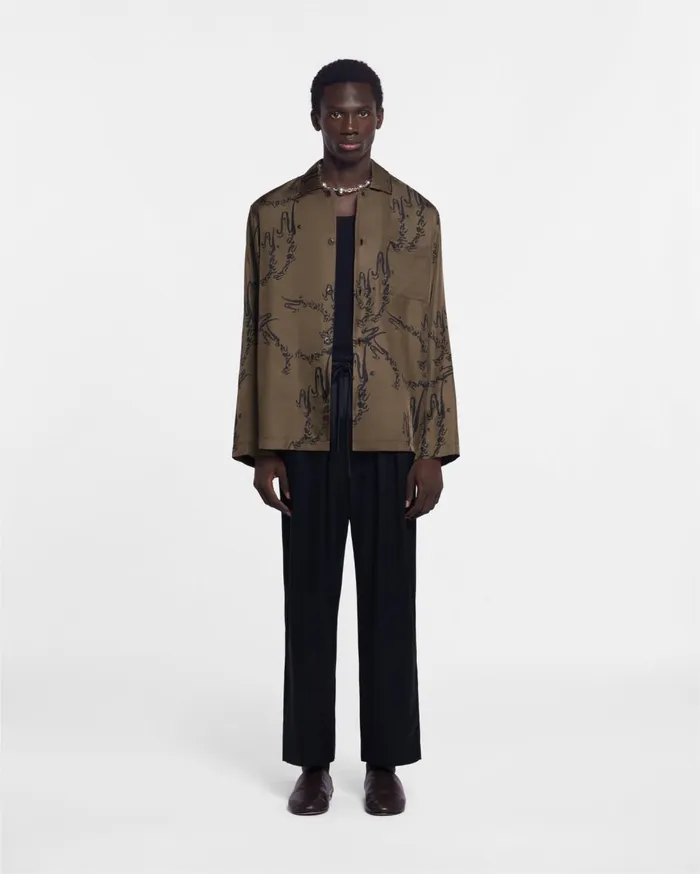 Nanushka Tops Jelmer Calligraphy Khaki 8211 Men