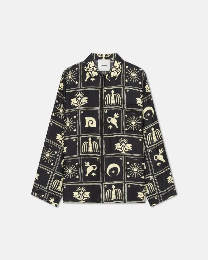 Nanushka Tops Jelmer Folk Art Black 8211 Men