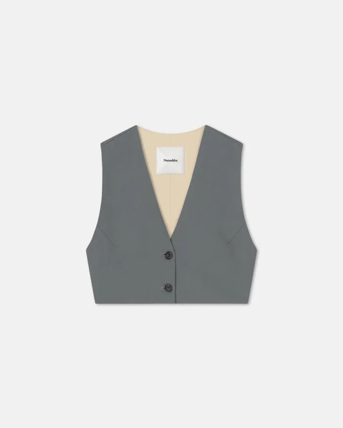 Nanushka Tops Suree Steel Blue 8211 Women