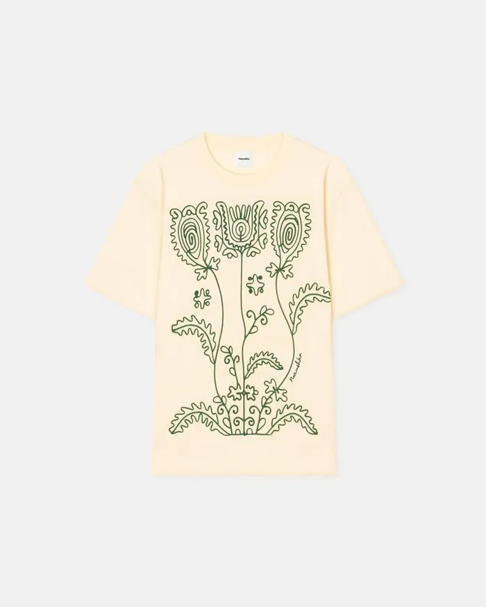 Nanushka Tops Wren Cremegreen Floral Embroidery Big 8211 MenWomen