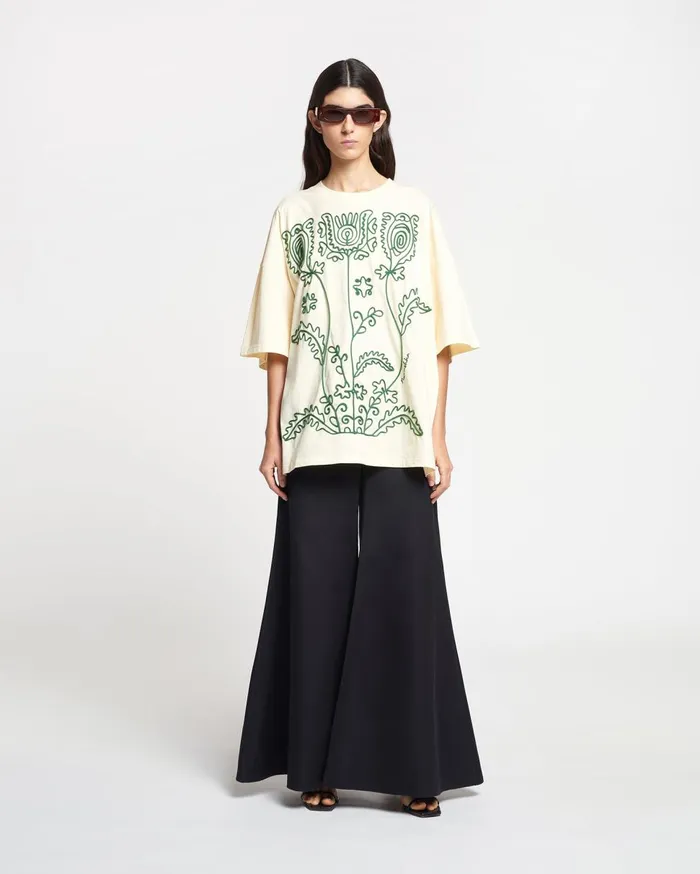 Nanushka Tops Wren Cremegreen Floral Embroidery Big 8211 MenWomen