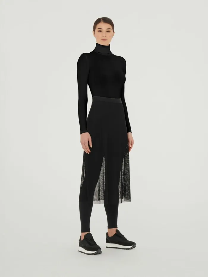 Net Evolution Skirt Black Women Wolford Dresses and Skirts
