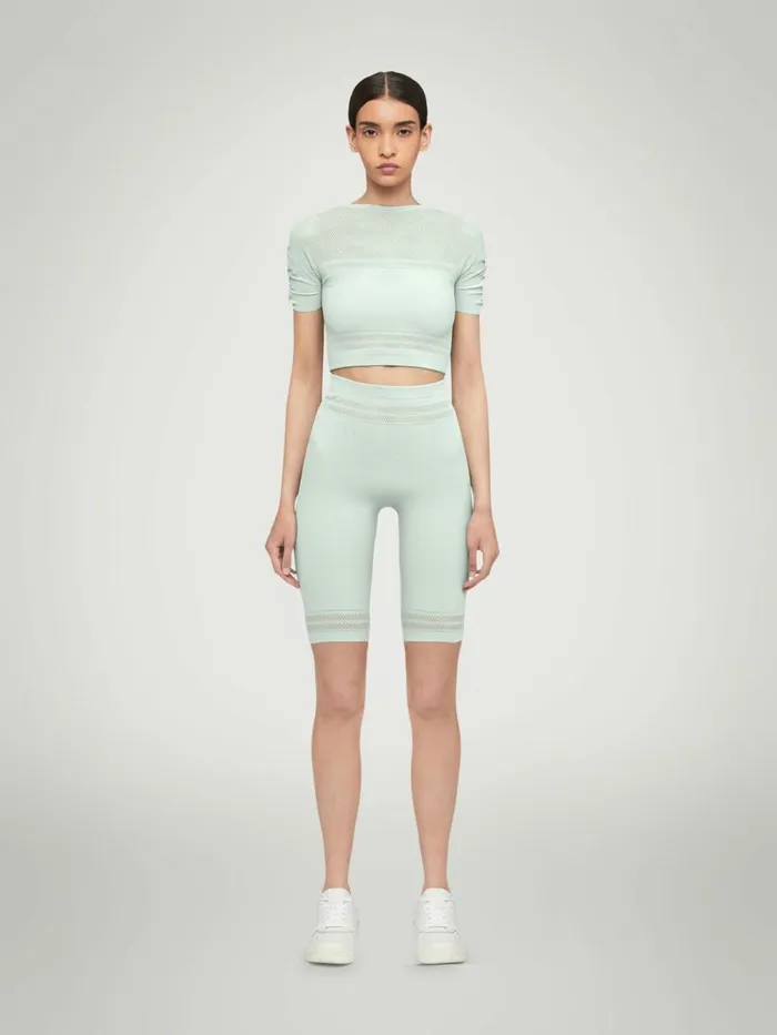 Net Lines Biker Aqua Women Wolford Shorts