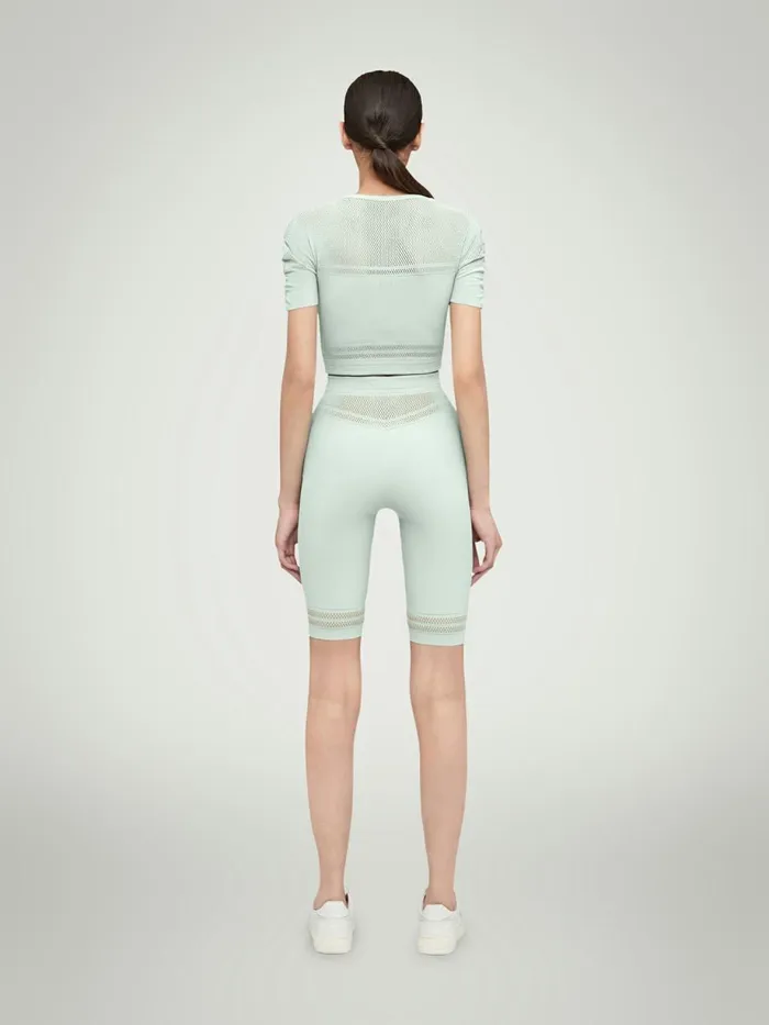 Net Lines Biker Aqua Women Wolford Shorts