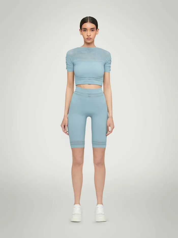 Net Lines Biker Sky Women Wolford Shorts