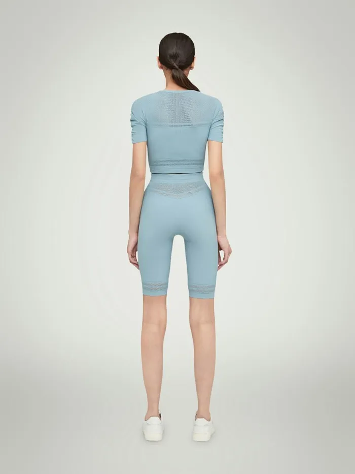 Net Lines Biker Sky Women Wolford Shorts