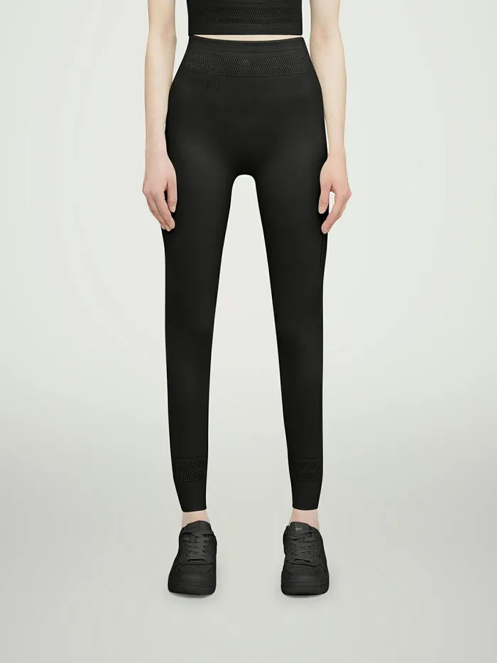 Net Lines Leggings Black Women Wolford Athleisure Leggings