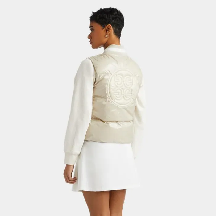 Outerwear Women GFORE CIRCLE G039S COATED NYLON QUILTED PUFFER VEST Stone