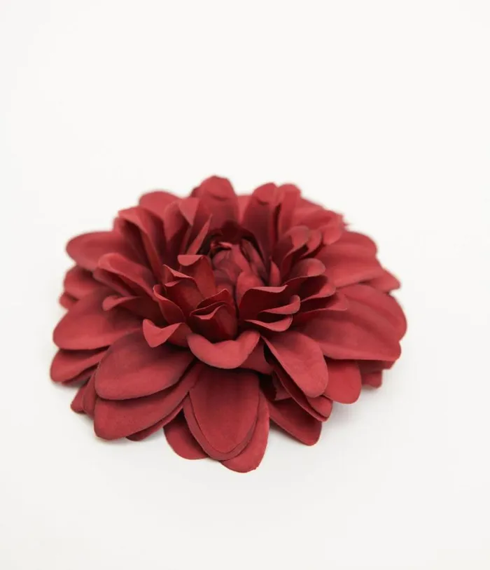 Oxblood Dahlia Hair Flower Accessories Unique Vintage Hair Clips