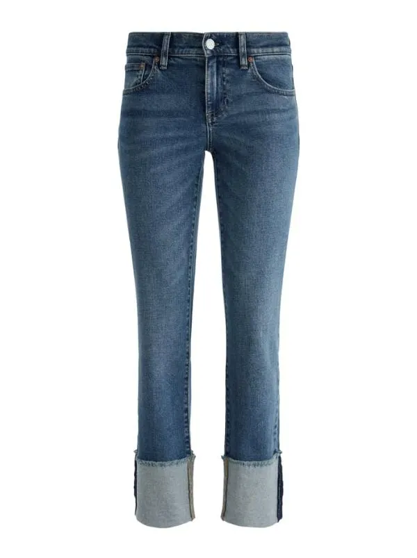 Pants Women Alice Olivia ABILENE LOW RISE CUFFED JEAN Lola Blue
