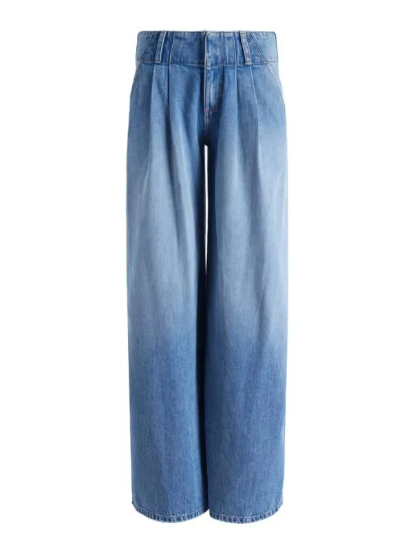 Pants Women Alice Olivia ANDERS LOW RISE PLEATED JEAN Georgia Vintage Blue