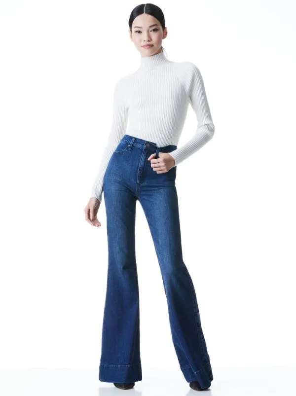 Pants Women Alice Olivia BEAUTIFUL HIGH RISE BELL Love Train