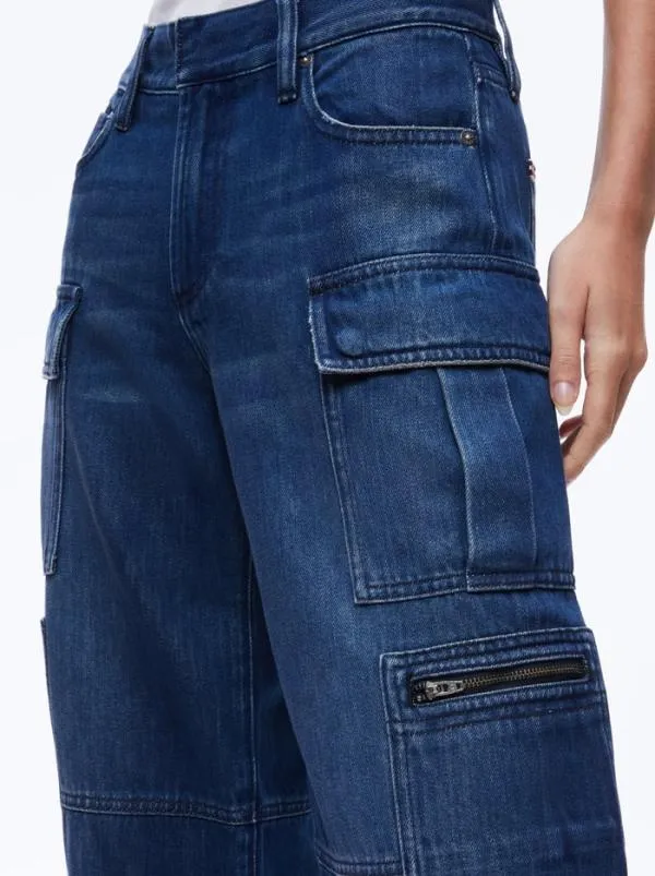 Pants Women Alice Olivia CAY BAGGY CARGO JEANS Love Train