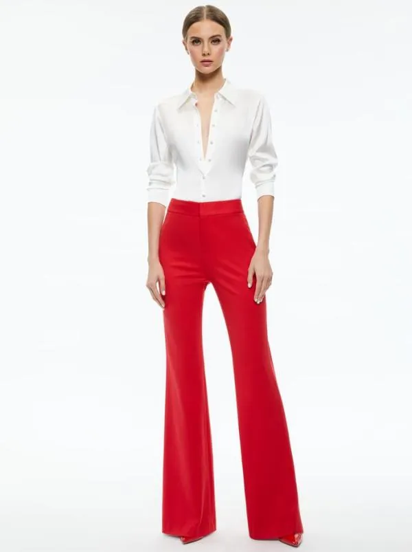 Pants Women Alice Olivia DEANNA HIGH RISE BOOTCUT PANT Perfect Ruby