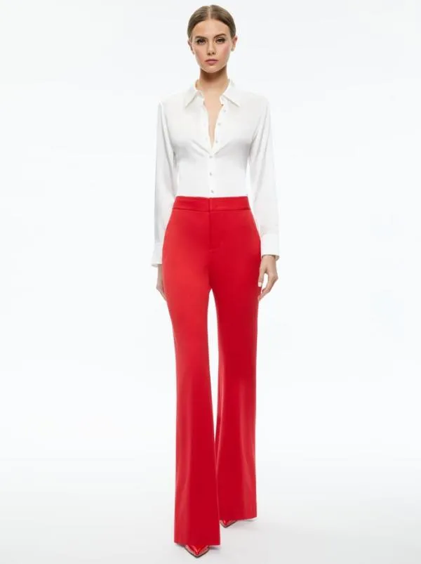 Pants Women Alice Olivia DEANNA HIGH RISE BOOTCUT PANT Perfect Ruby