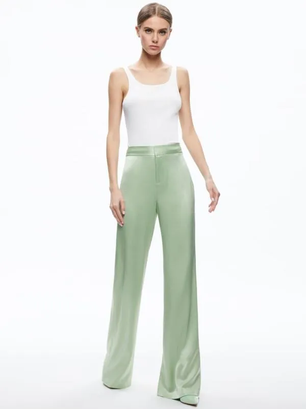 Pants Women Alice Olivia DEANNA HIGH WAISTED BOOTCUT PANT Green Tea