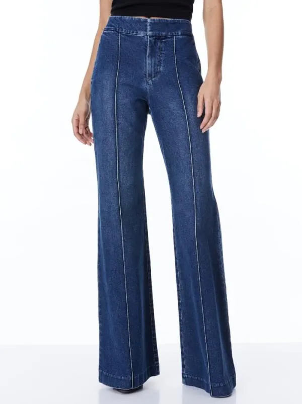 Pants Women Alice Olivia DYLAN HIGH WAISTED WIDE LEG JEAN Love Train