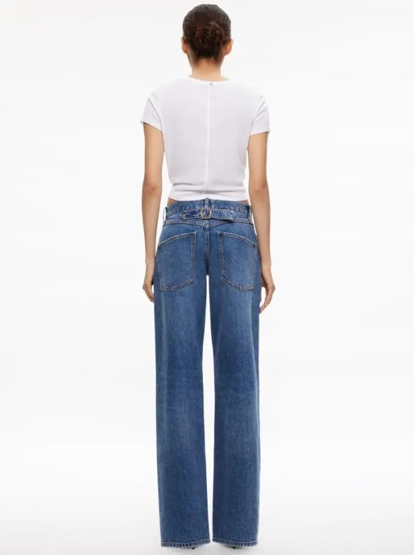 Pants Women Alice Olivia ERNIE LOW RISE BUCKLE BACK JEAN Avery Blue