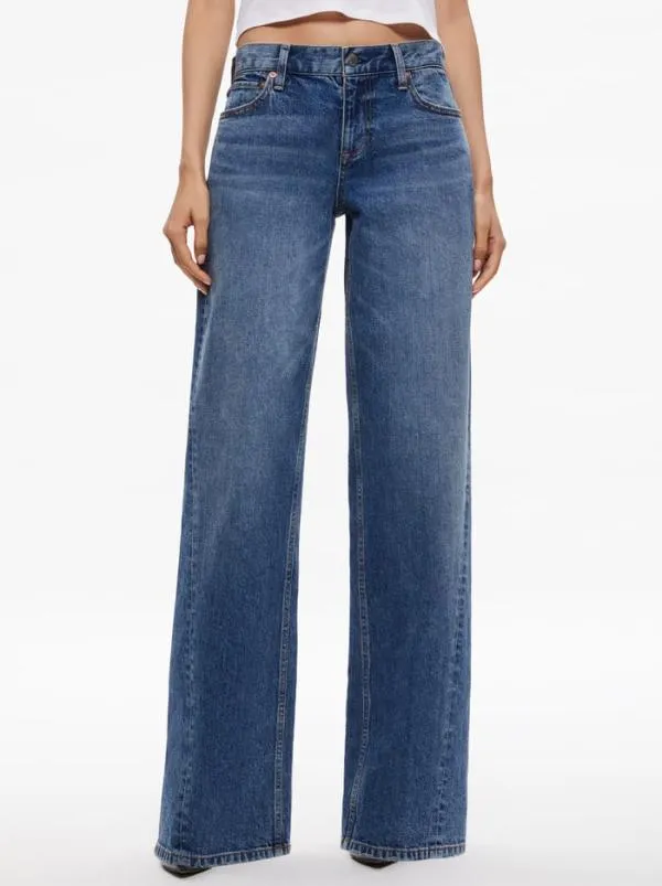 Pants Women Alice Olivia ERNIE LOW RISE BUCKLE BACK JEAN Avery Blue